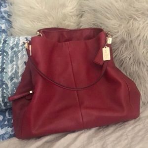 Coach large red Madison Italian leather